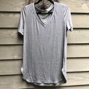 Grey Vneck Tee